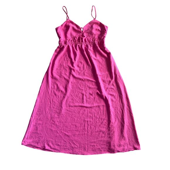 a new day Dresses & Skirts - New Day Pink Midi Dress Sleeveless Spaghetti Strap Women M